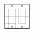 Leviton Rocker Wall Plate, 2 Gang, Ivory 80409-I